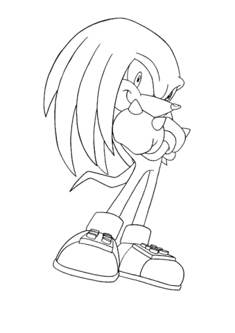 Knuckles The Echidna  Coloring Page